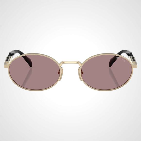 PRADA Sunglasses Gold Metal Oval Symbole Light Brown Purple Lens main image 6